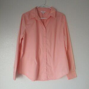 Time & Tru women's size L (12-14) pink button up shirt